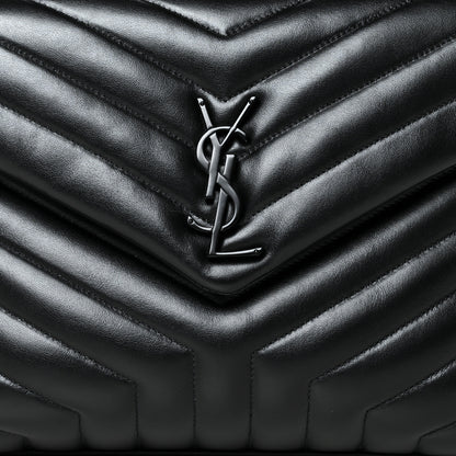 Saint Laurent Calfskin Y Quilted Monogram Medium Loulou Chain Satchel Black 9 of 11