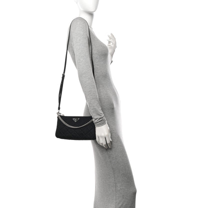 Prada Nylon Tessuto Impuntu Quilted Crossbody Bag Black 2 of 11