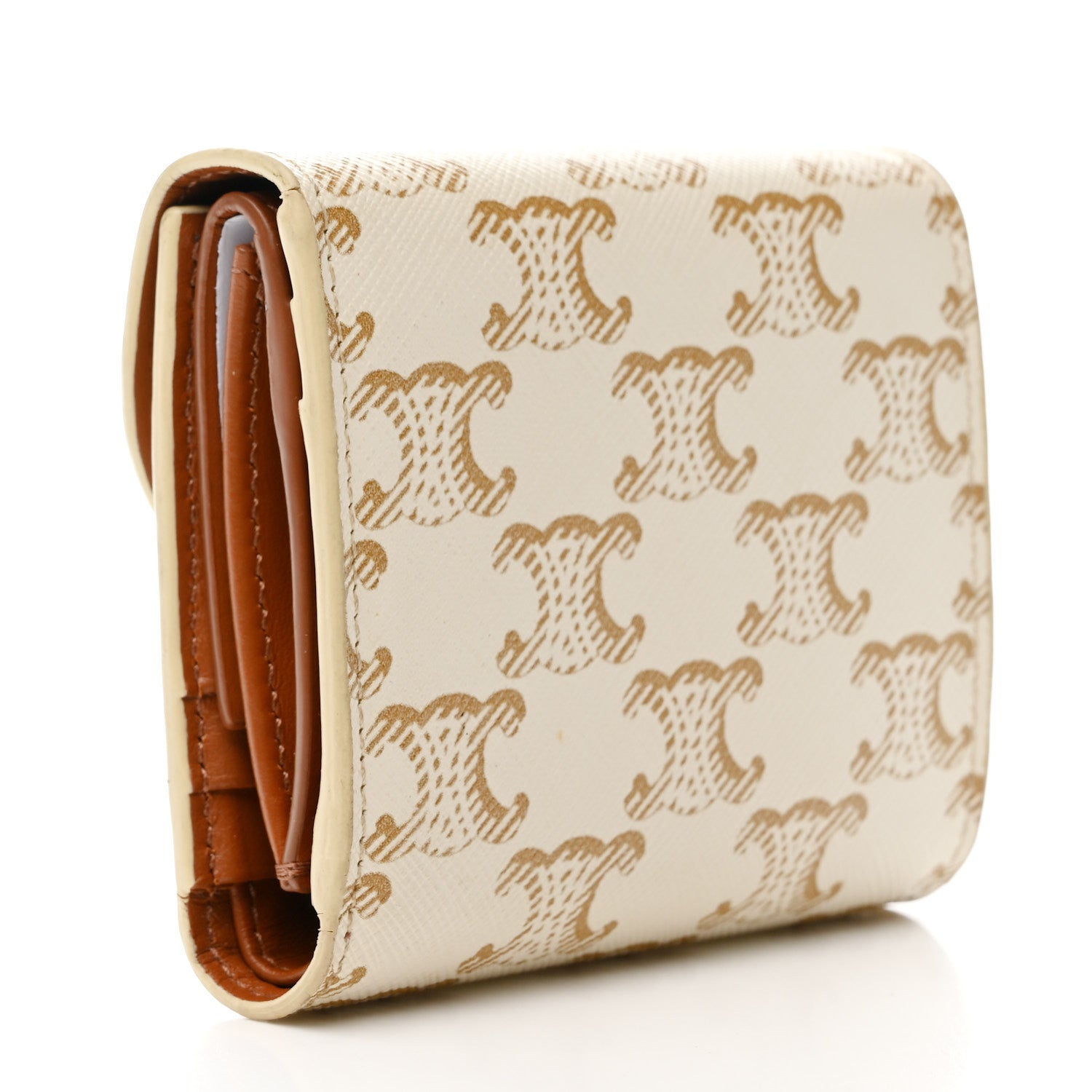 Celine Triomphe Canvas Small Triomphe Wallet White 3 of 14