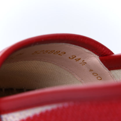 Gucci Canvas Sylvie Stripe Logo Womens Espadrilles 34.5 Mystic White Hibiscus Red Maritime 11 of 12
