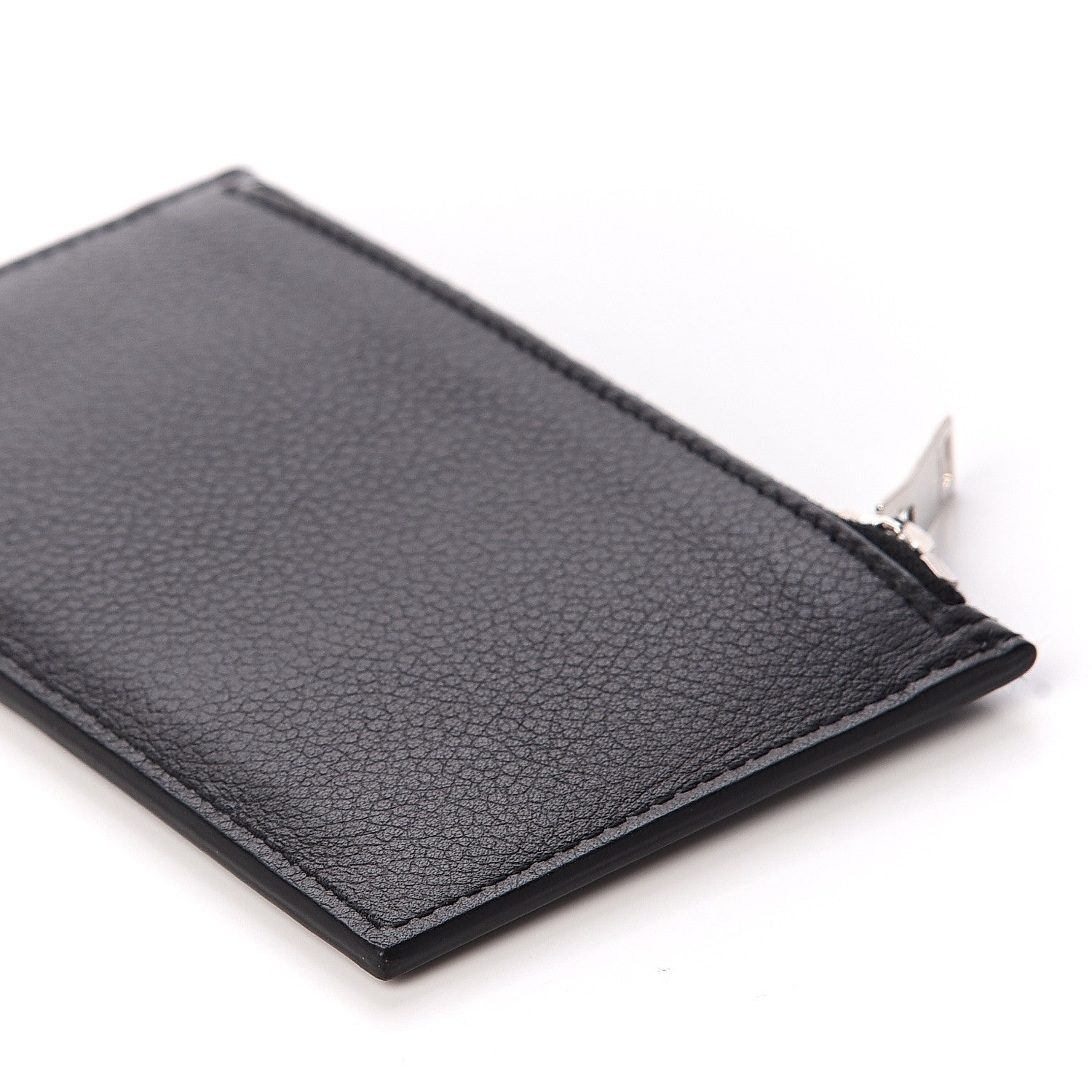 Saint Laurent Grained Calfskin 5 Fragments Zip Pouch Card Holder Black 6 of 9