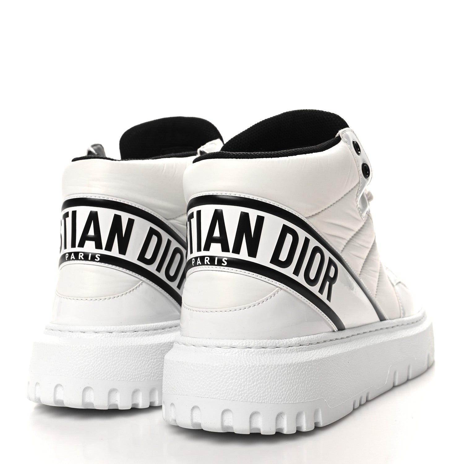 Christian Dior Nylon Fabric Womens D-Player High Top Sneakers 40 White Black 4 of 8