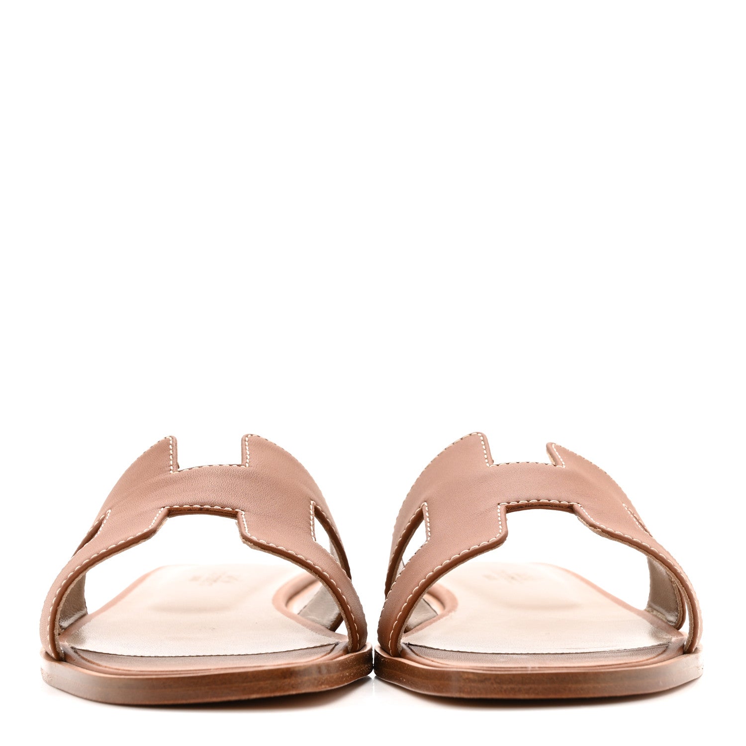Hermes Box Calfskin Oran Sandals 37.5 Gold 3 of 11