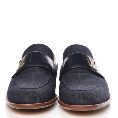 Louis Vuitton Denim Mens Saint German Loafer 6.5 Blue 2 of 10