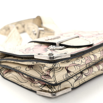 Prada X JAMES JEAN Glace Calfskin Rabbit Print Cahier Bag Opaline 8 of 13