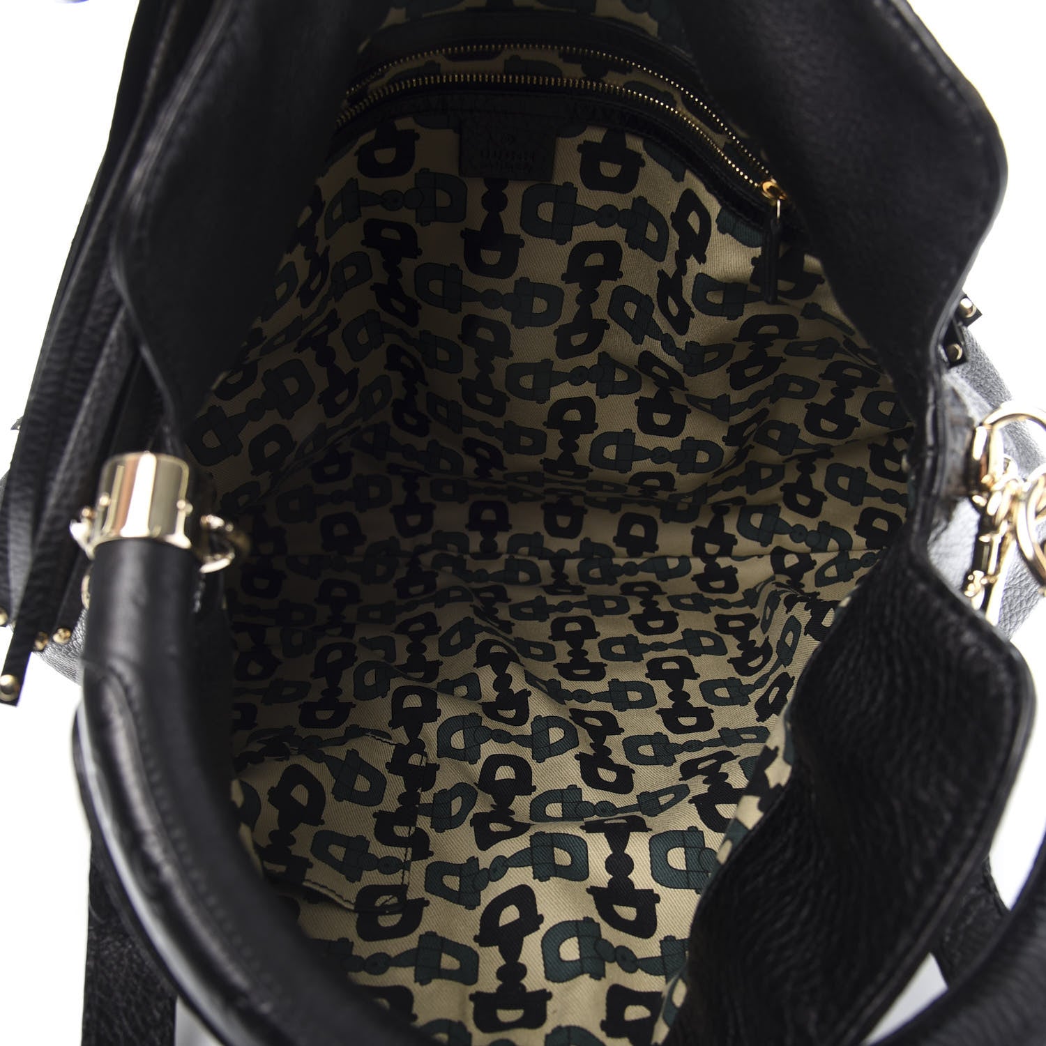 Gucci Calfskin Large Indy Top Handle Hobo Black 5 of 12