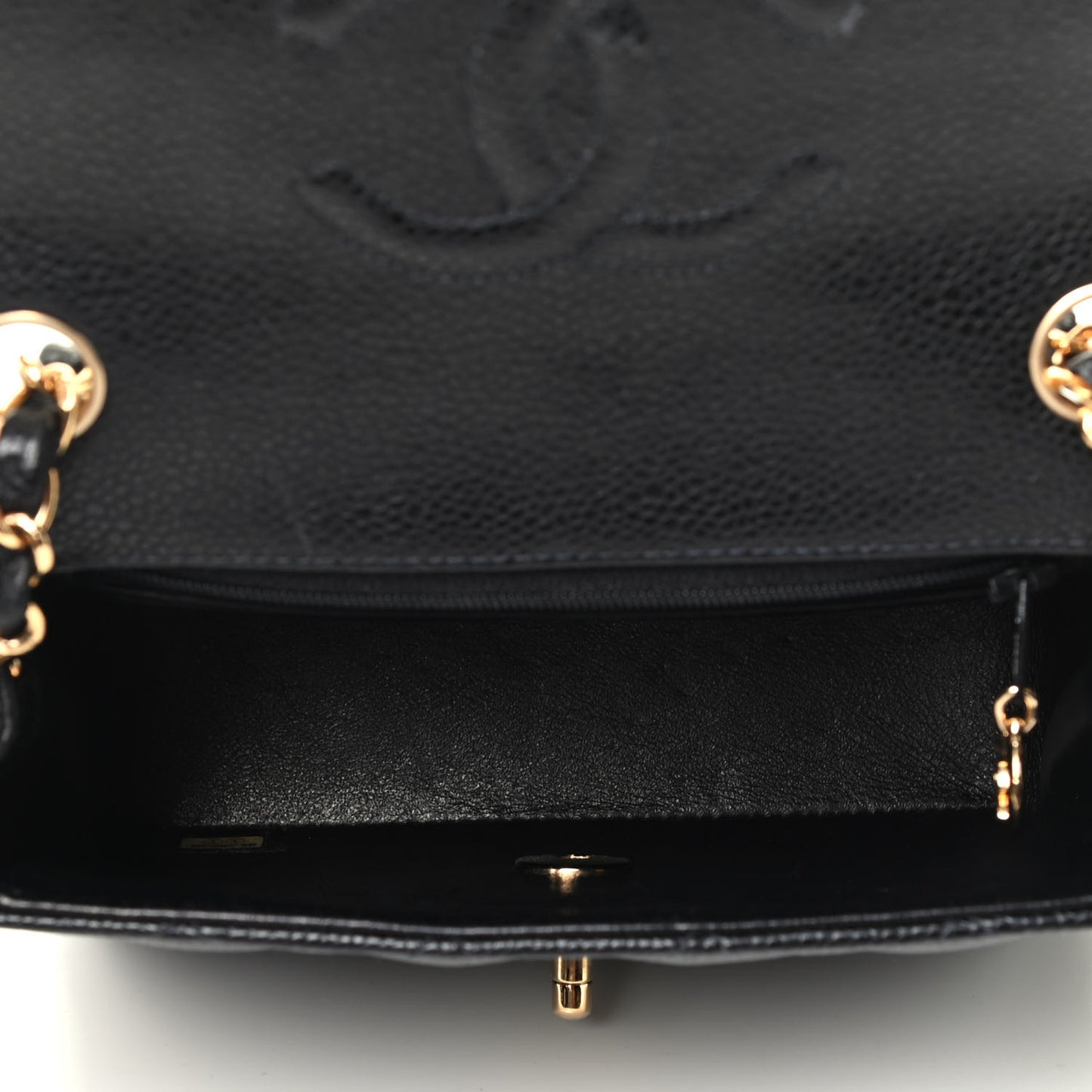 Caviar Quilted Mini Square Flap Black