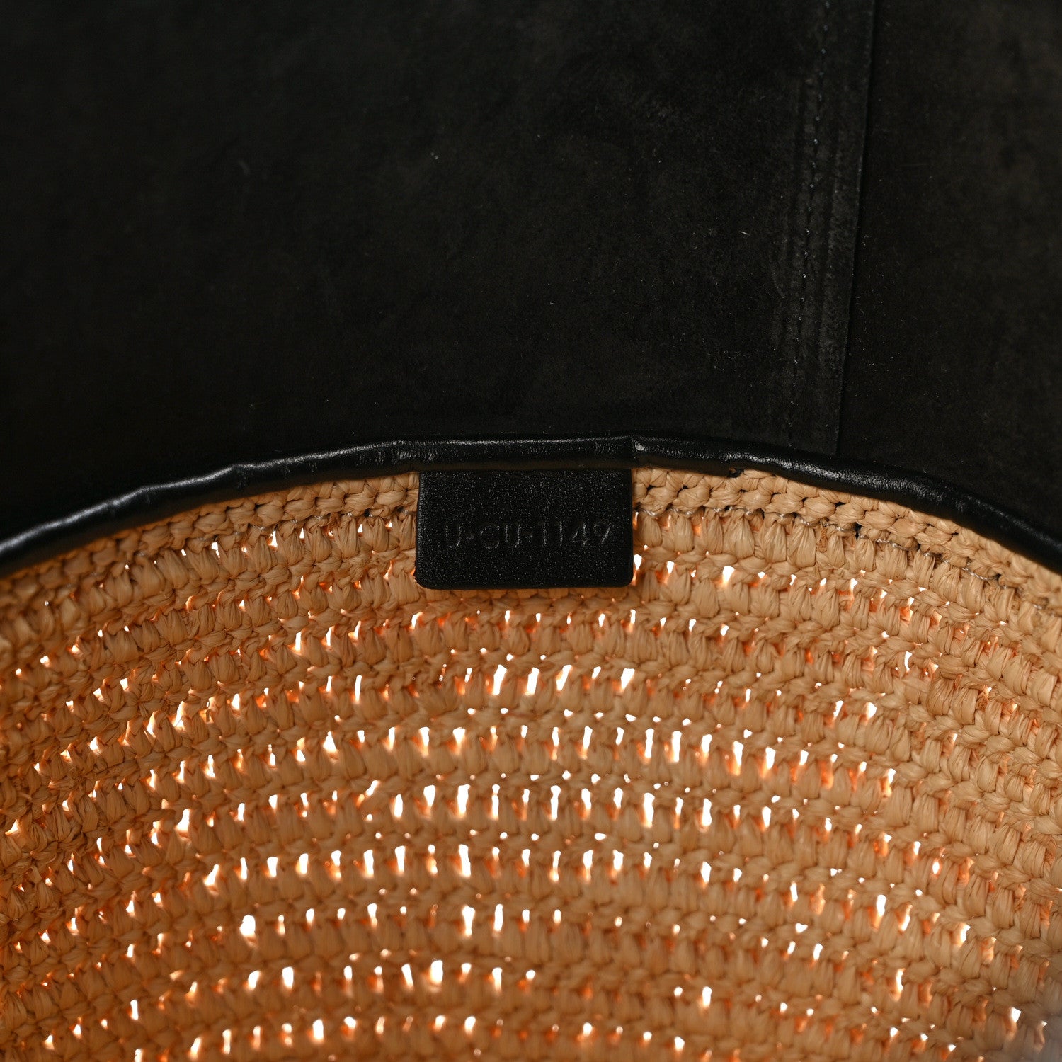 Celine Raffia Calfskin Basket Bag Natural Black 7 of 13