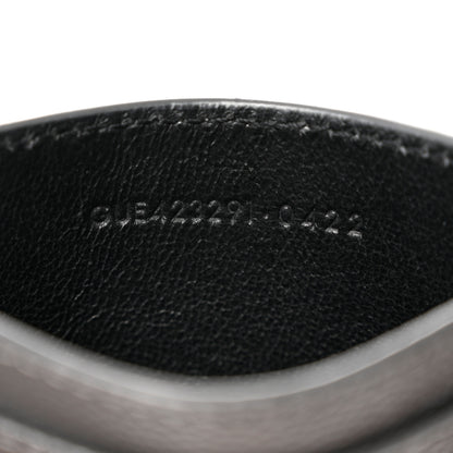 Saint Laurent Grain De Poudre Matelasse Chevron Monogram Credit Card Case Storm 6 of 7