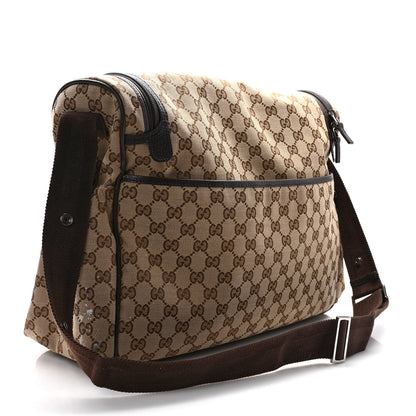 Gucci Monogram Natural Pigskin Large Diaper Bag Beige Ebony Cocoa Dark Chocolate 4 of 13