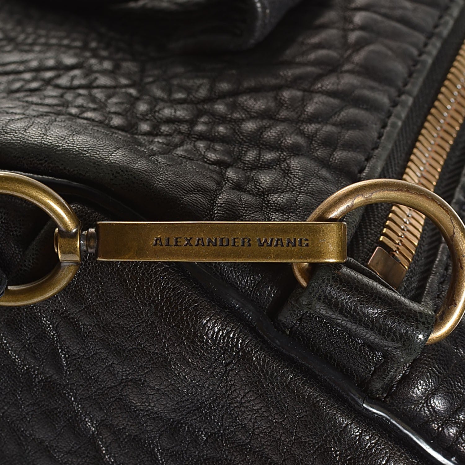 Alexander Wang Pebbled Lambskin Rocco Black Antique Brass Hardware 7 of 7