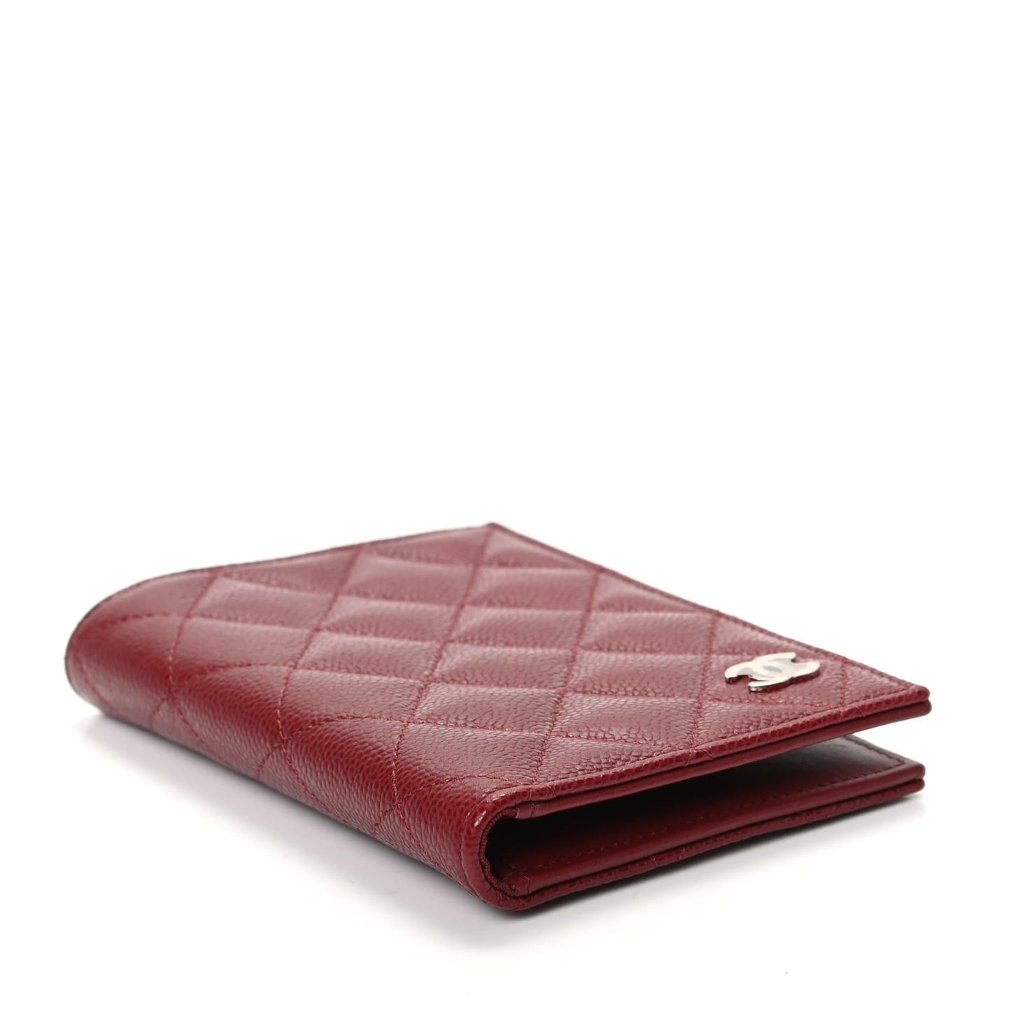 Caviar Quilted Passport Holder Red