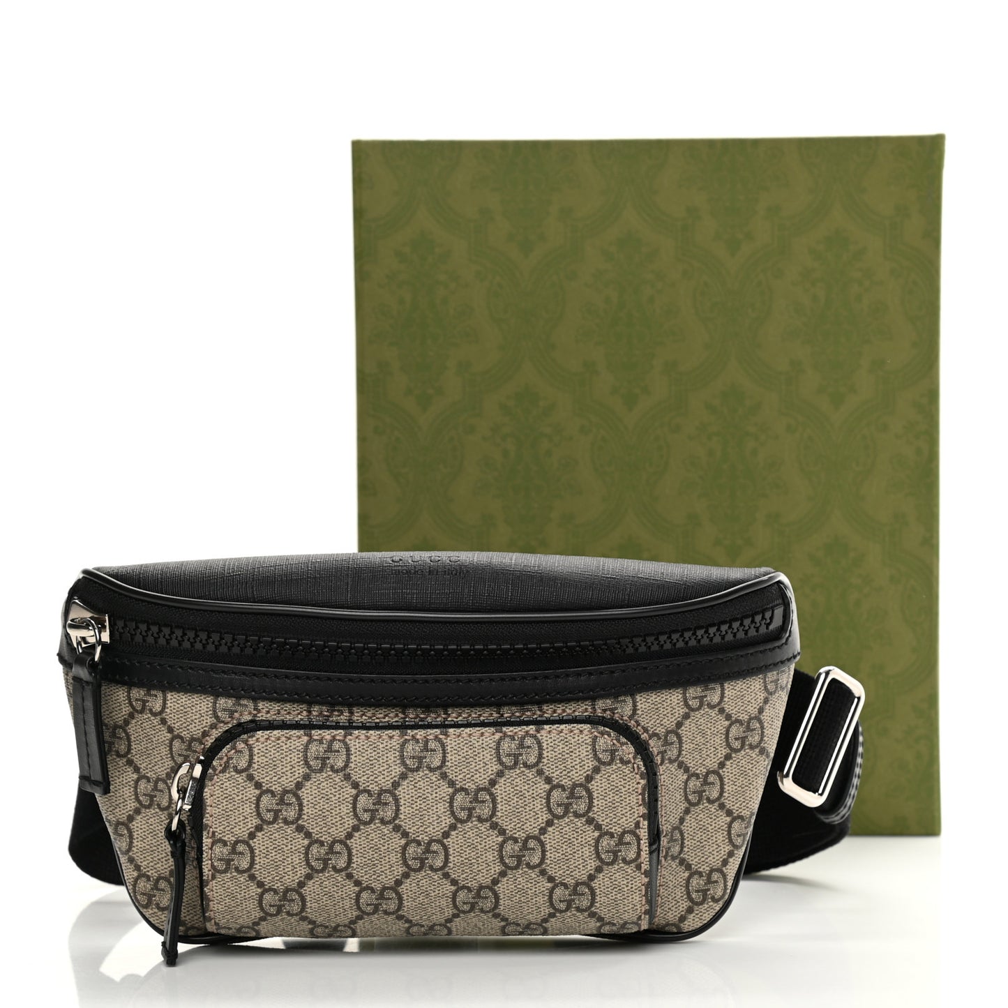 GG Supreme Monogram Belt Bag Black