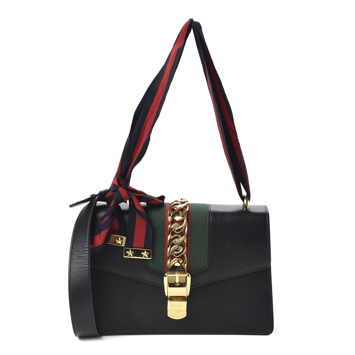 Calfskin Small Sylvie Shoulder Bag Black