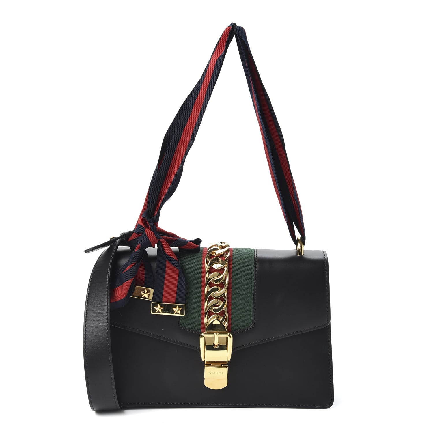 Gucci Calfskin Small Sylvie Shoulder Bag Black 1 of 9