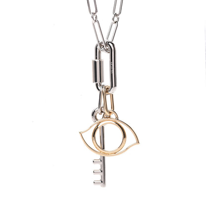 Hermes Palladium Permabrass Curiosite Charm Pendant Necklace 4 of 7