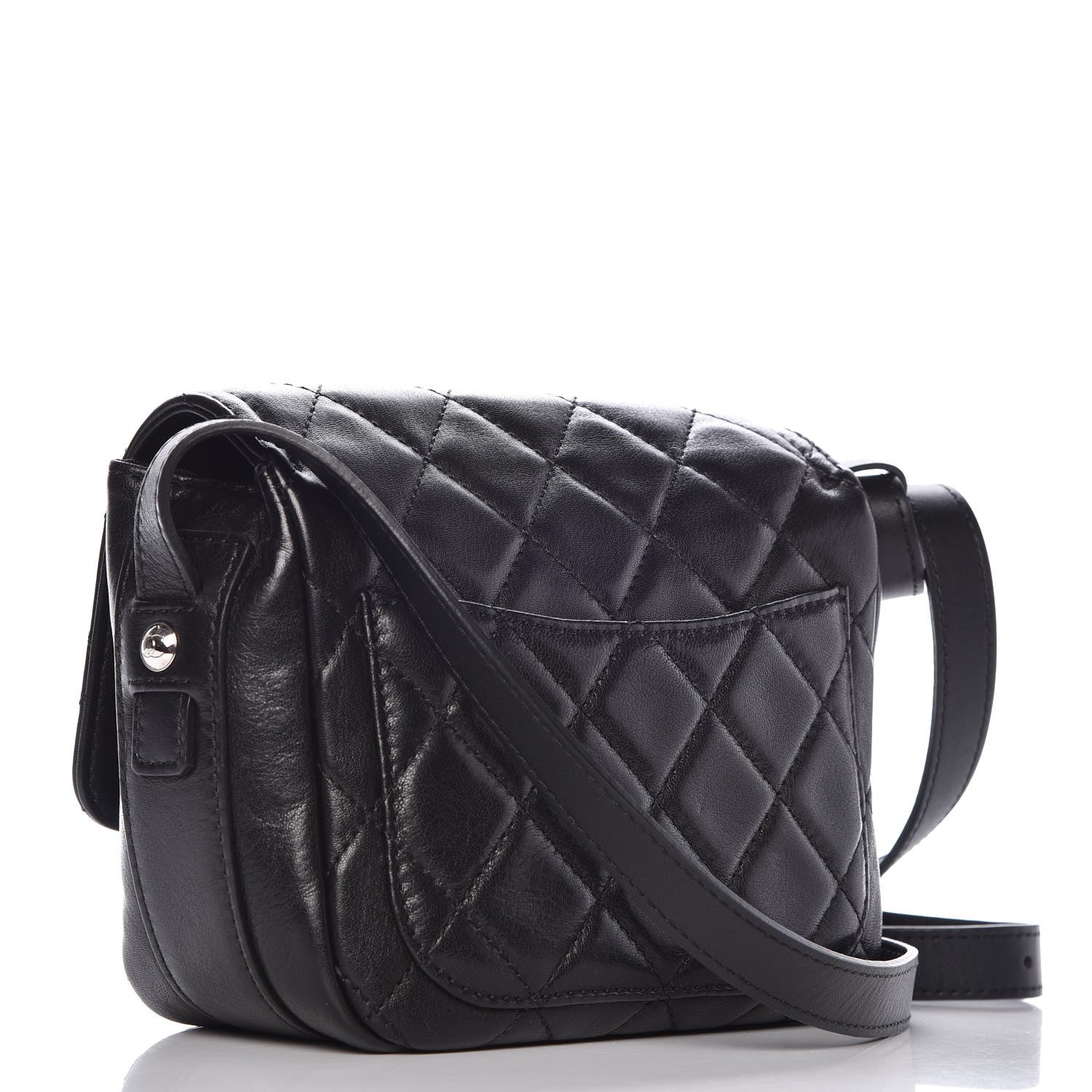 Chanel Lambskin Quilted Messenger Bag Black 2 of 9
