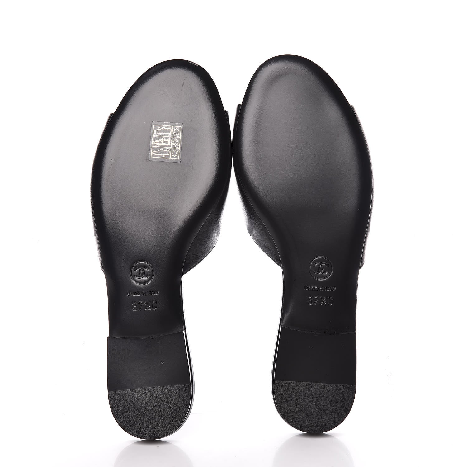Chanel Lambskin Camellia Sandal Mules 37.5 Black 5 of 9
