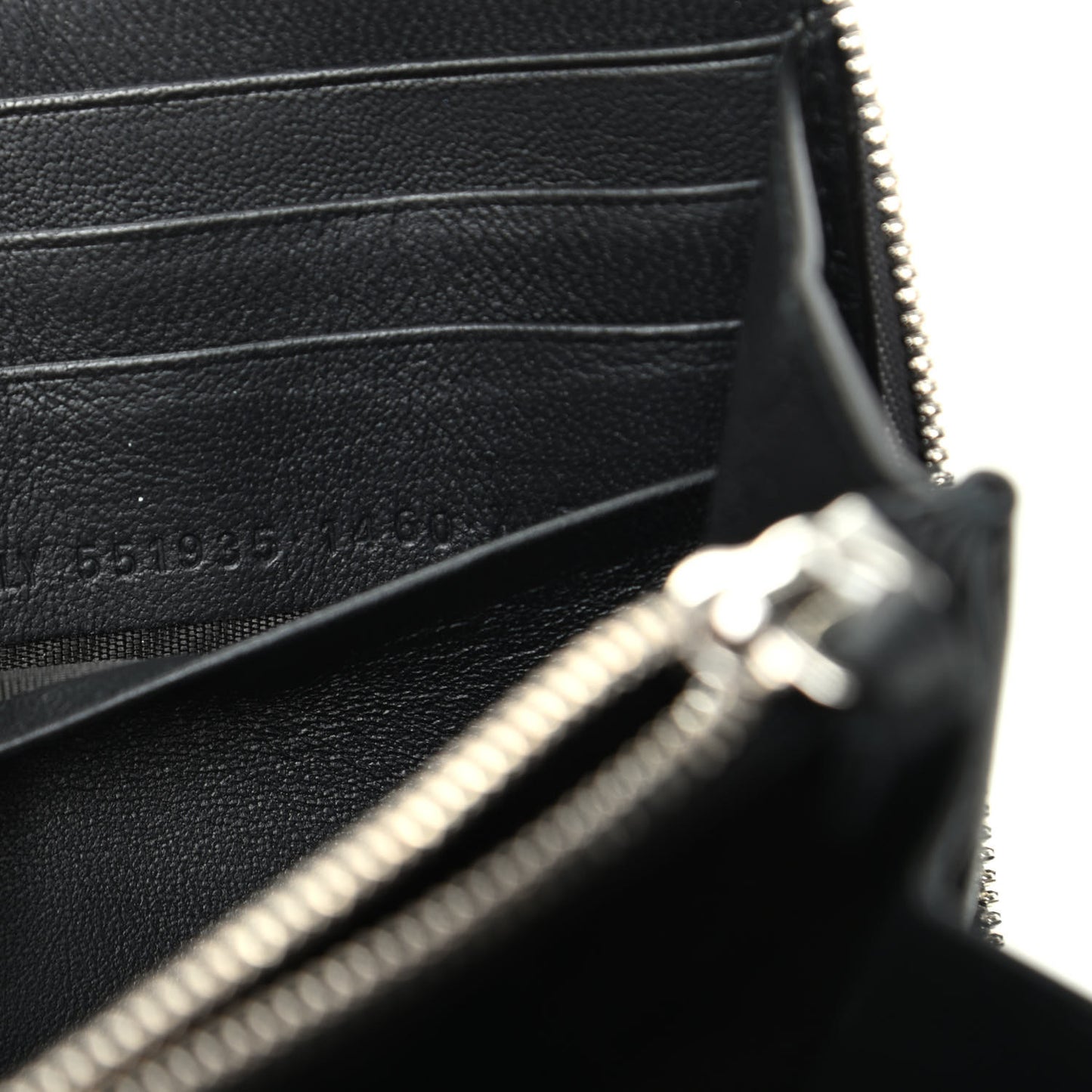 Metallic Goatskin Logo Everyday Continental Zip Around Wallet Argent Black