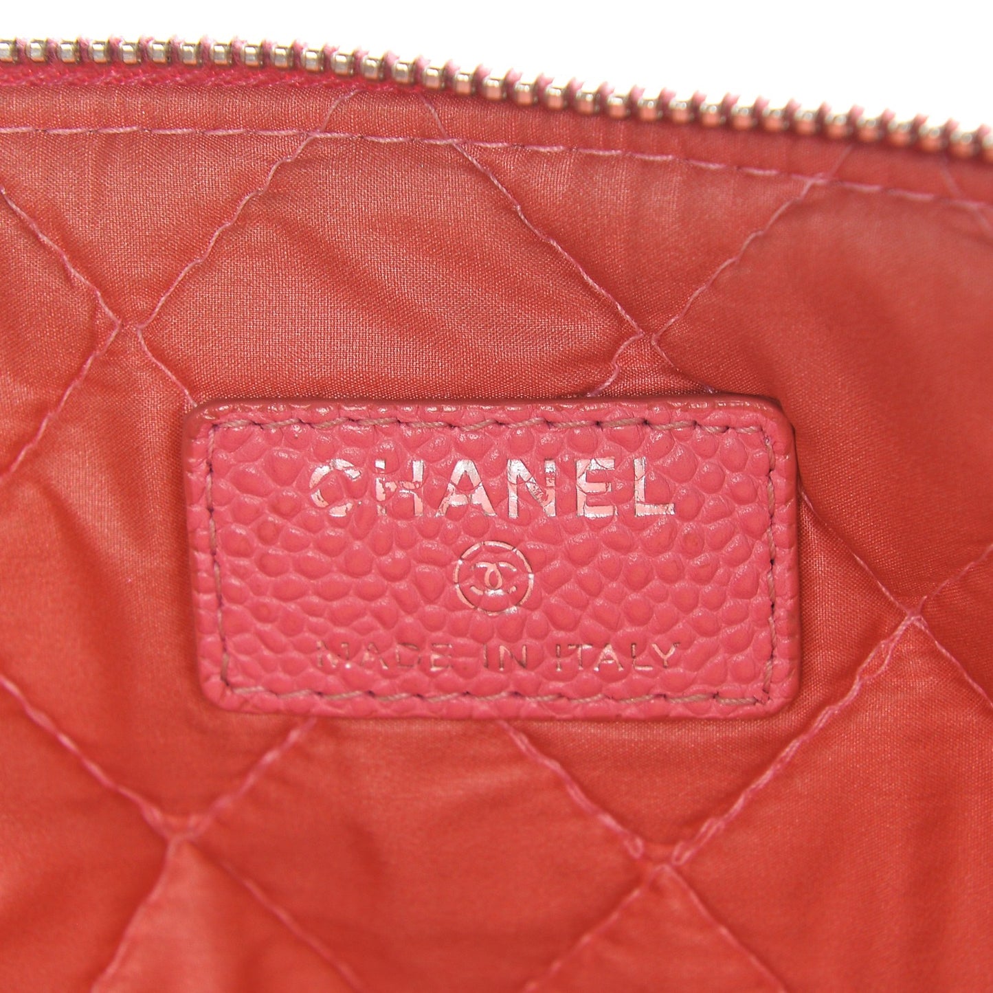 Caviar Quilted Large Cosmetic Case Rose Pink