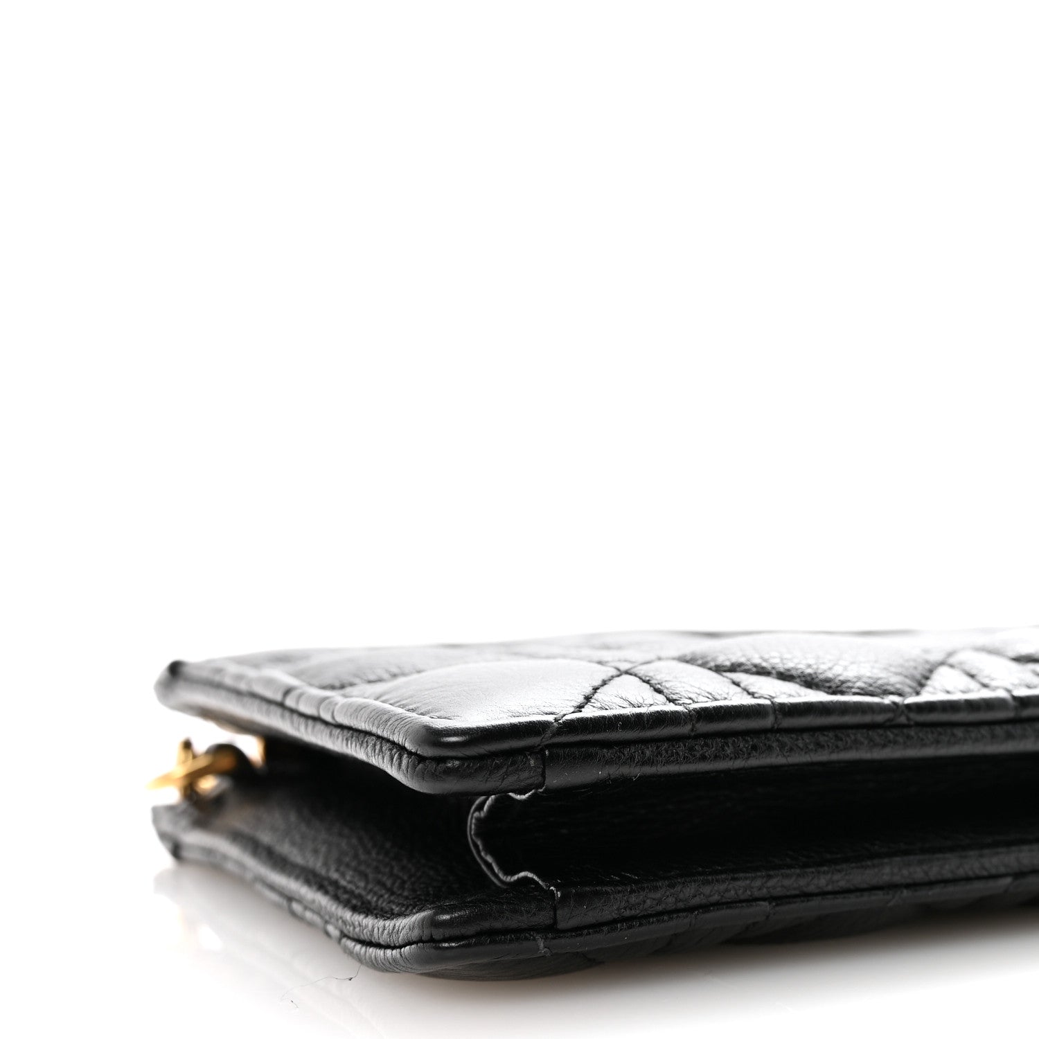 Christian Dior Calfskin Cannage Caro Zipped Pouch With Chain Black 8 of 10