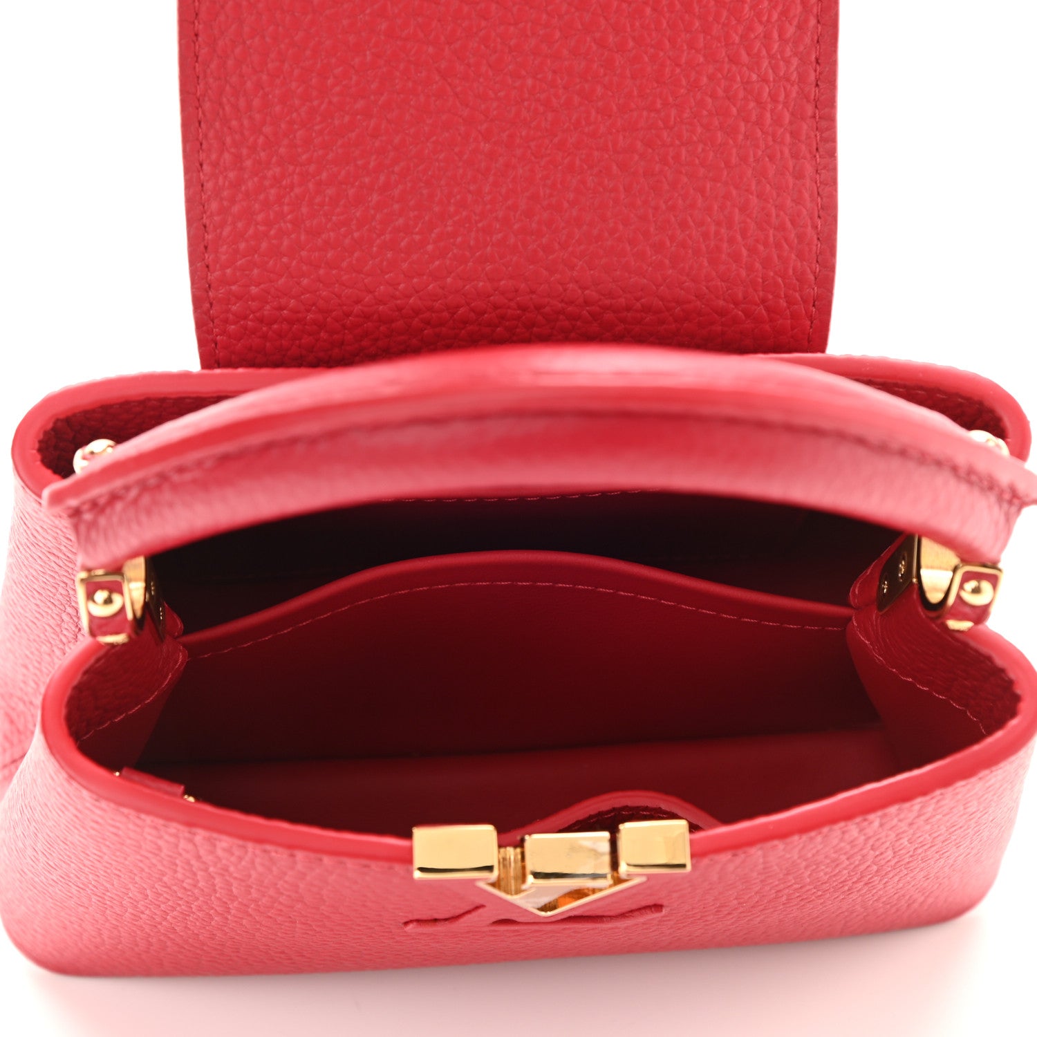 Louis Vuitton Taurillon Mini Capucines Scarlet 5 of 9
