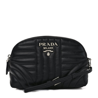 Prada Soft Calfskin Diagramme Wristlet Pouch Bag Black 1 of 7