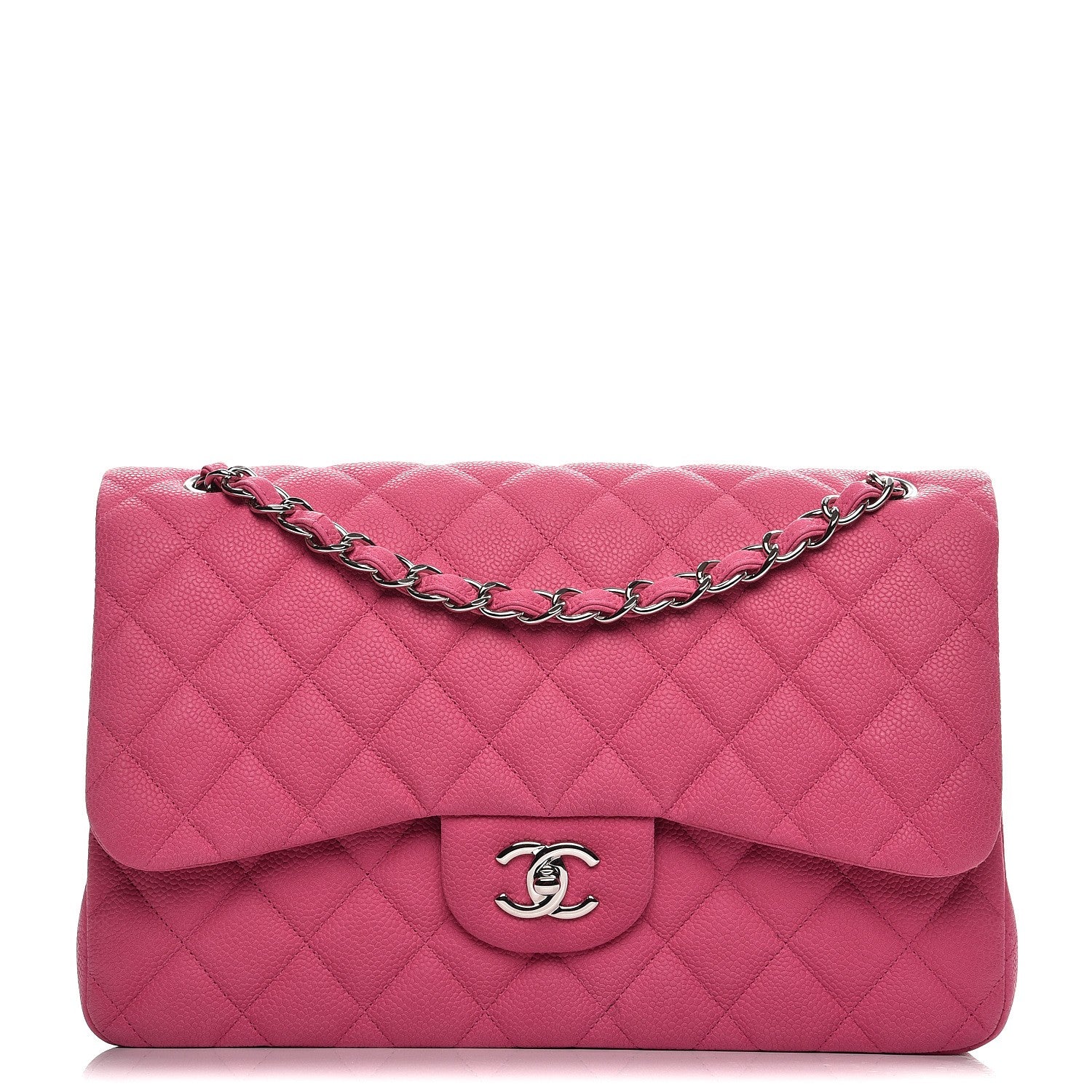 Chanel Iridescent Caviar Quilted Jumbo Double Flap Pink 1 of 12