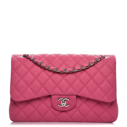 Chanel Iridescent Caviar Quilted Jumbo Double Flap Pink 1 of 12