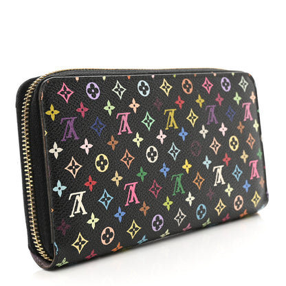 Louis Vuitton Monogram Multicolor Zippy Wallet Black Violet 3 of 9