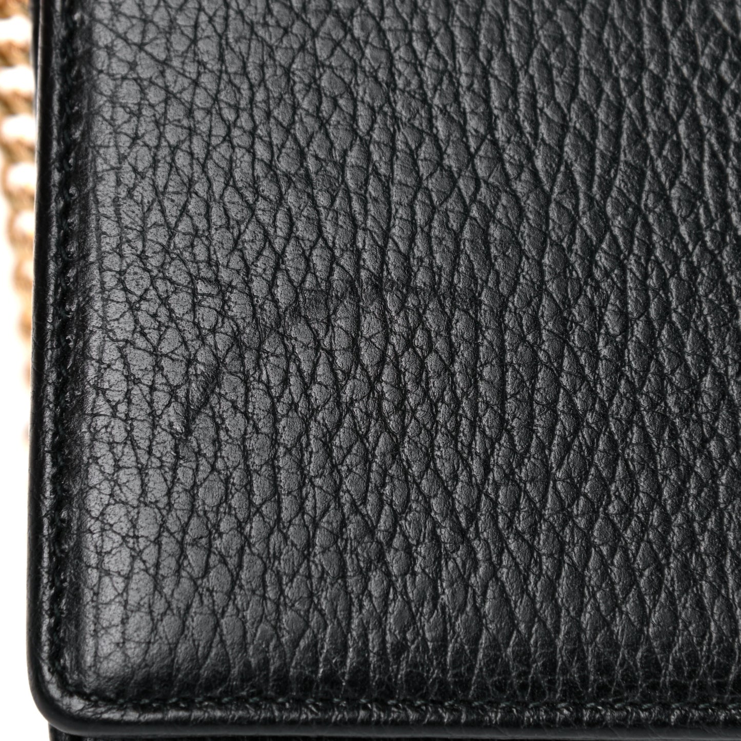 Calfskin Mini GG Marmont Chain Wallet Black