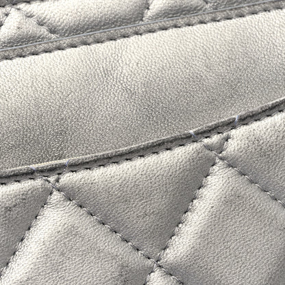 Chanel Metallic Lambskin Quilted Clutch With Chain Silver 13 of 14