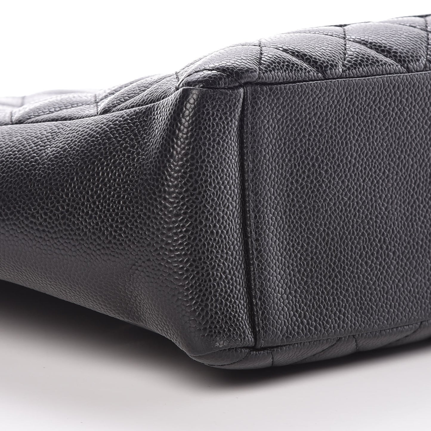 Caviar Quilted Petit Shopping Tote PST Black