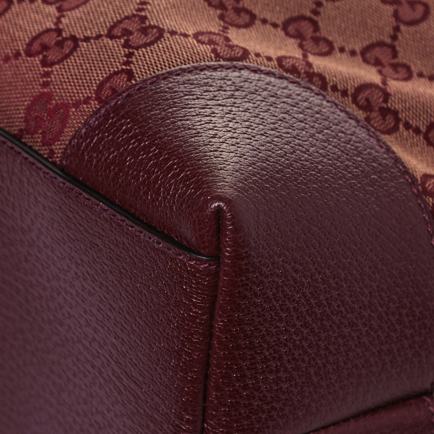 Monogram Textured Dollar Calfskin Web Medium Ophidia Shopping Tote Sahara Rubino Chardonnay