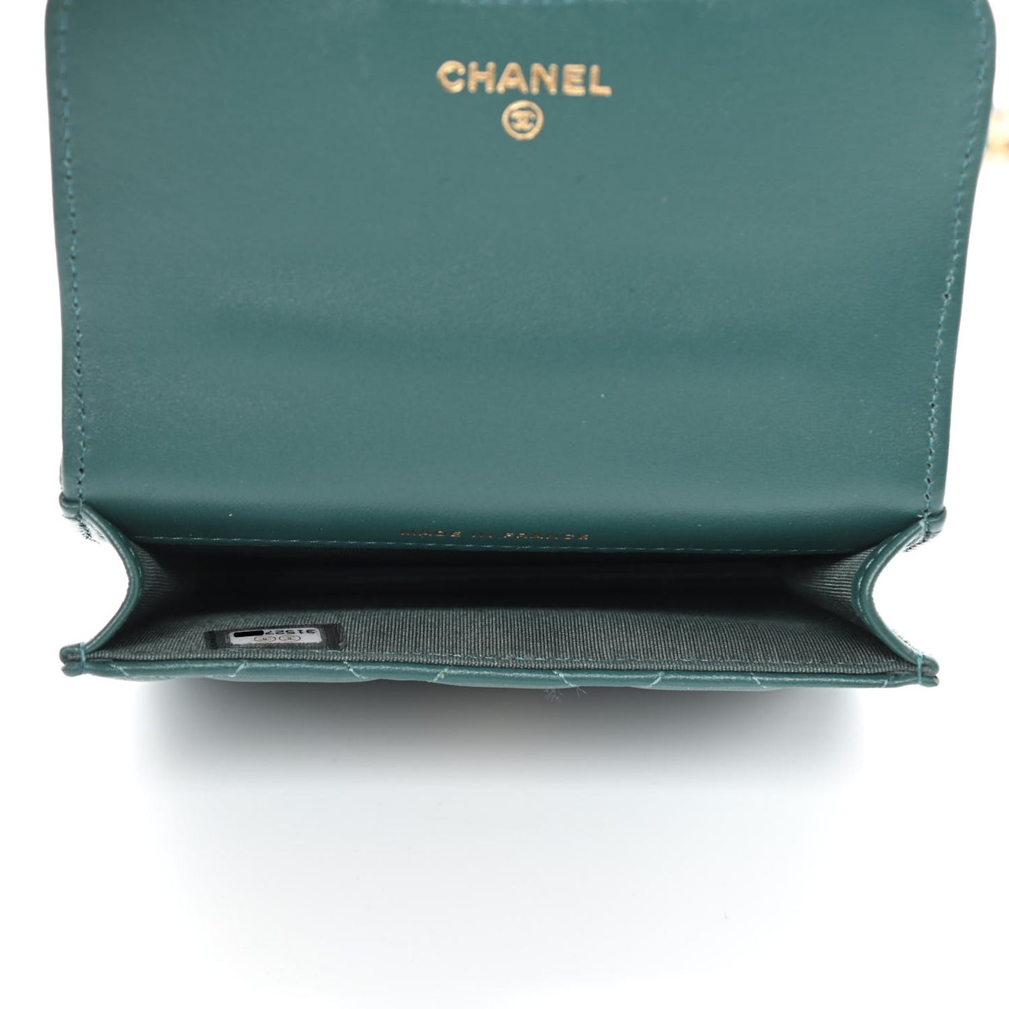 Lambskin Quilted Top Handle Flap Coin Purse With Chain Green
