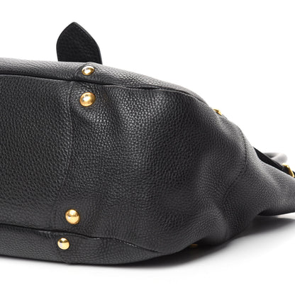Prada Vitello Daino Buckle Tote Black 7 of 12