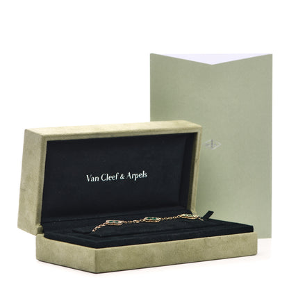 Van Cleef & Arpels 18K Yellow Gold Malachite 5 Motifs Vintage Alhambra Bracelet 8 of 8