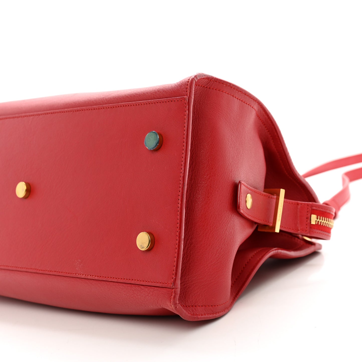 Calfskin Small Monogram Cabas Lipstick Red