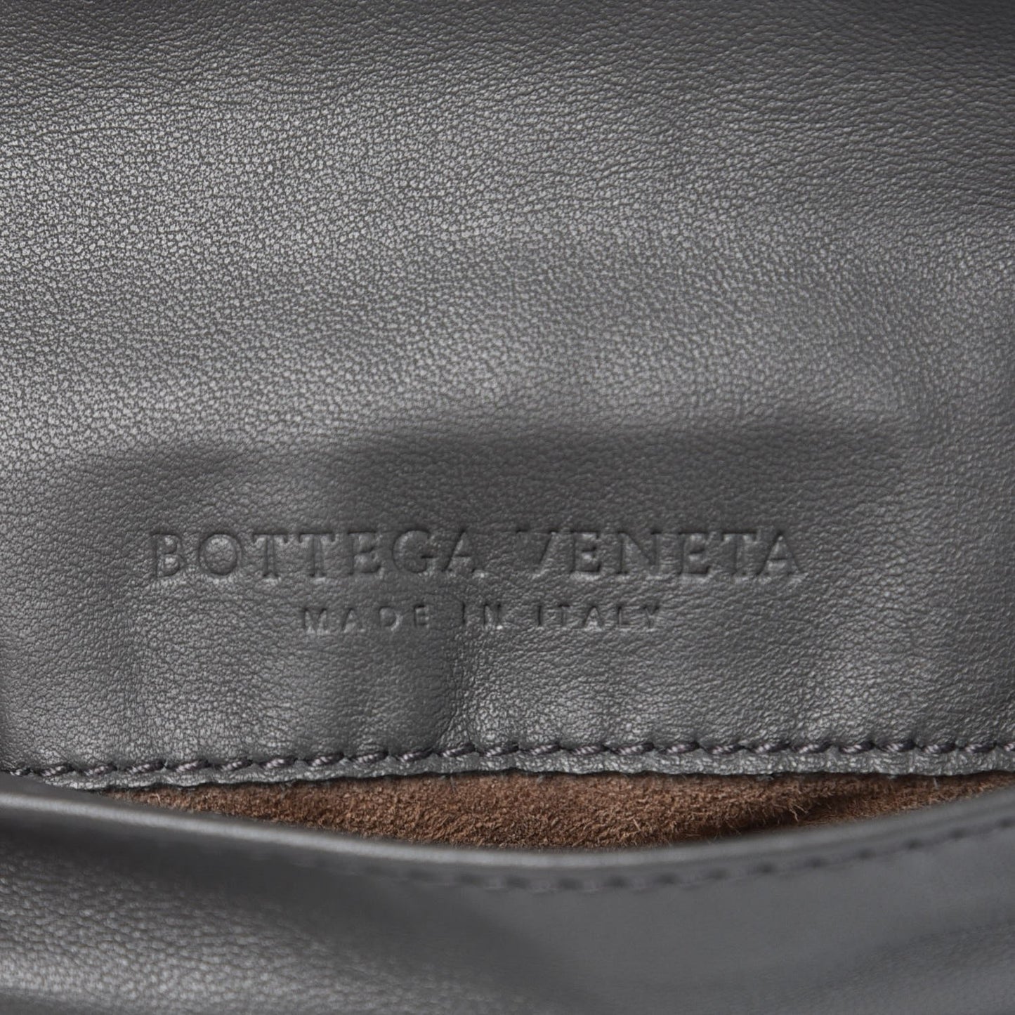 Nappa Intrecciato Mini Chain Messenger Light Grey