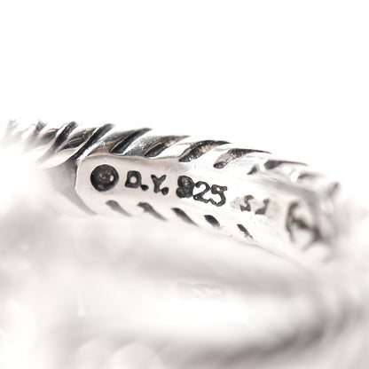 David Yurman Sterling Silver Diamond White Topaz 7mm Petite Albion Ring 50 5.25 5 of 5