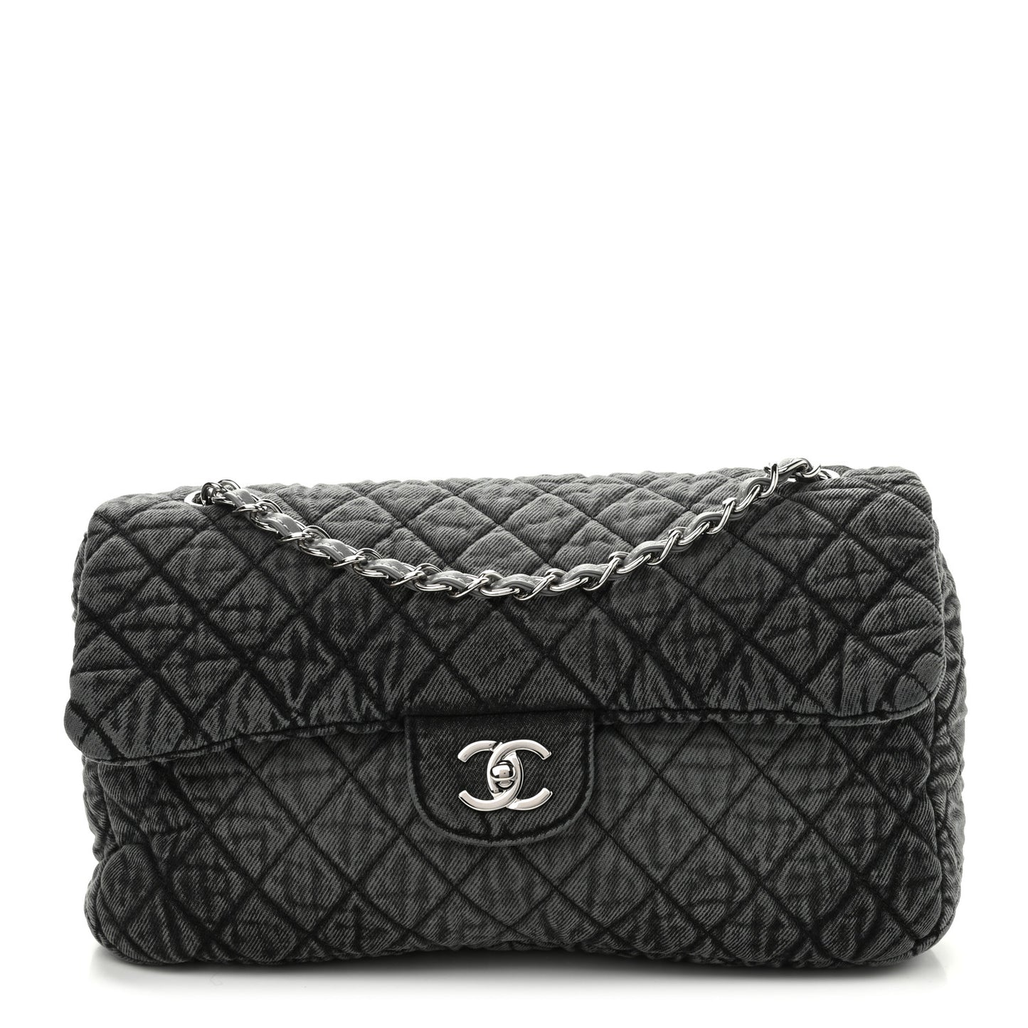 Denim Quilted Denimpression Flap Grey Black