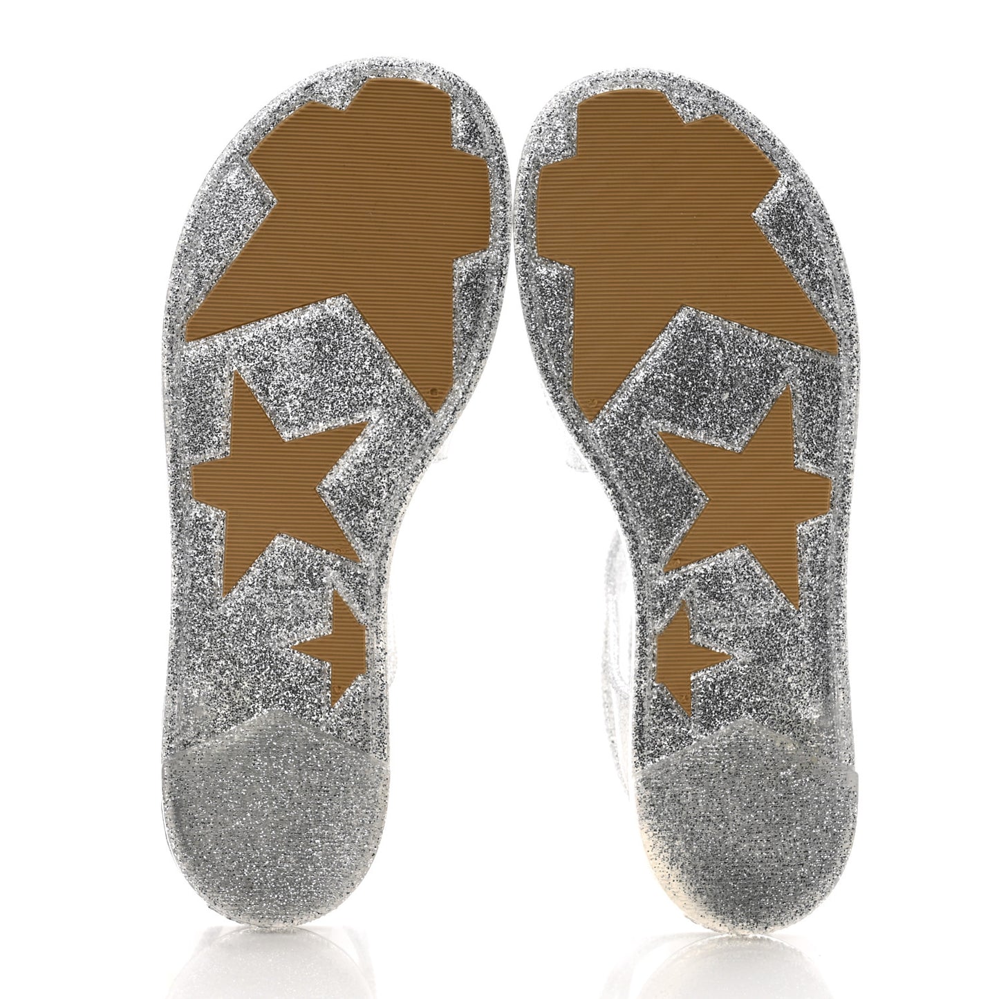 Glitter Rubber Lance Jelly Sandals 36 Silver