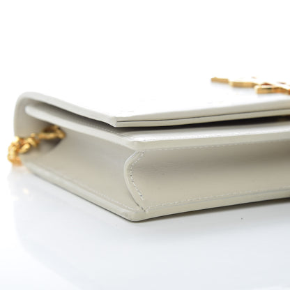 Saint Laurent Calfskin Star Print Monogram Kate Tassel Chain Wallet White Gold 9 of 11