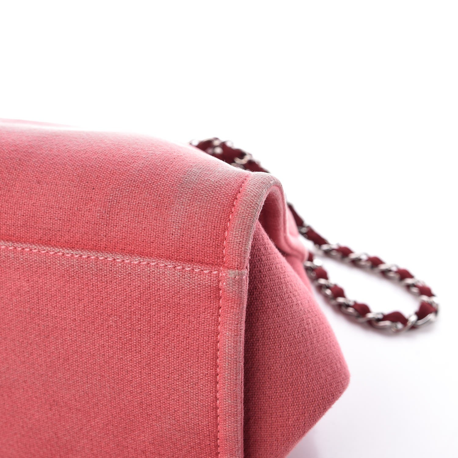 Chanel Canvas Large Deauville Tote Red 11 of 12
