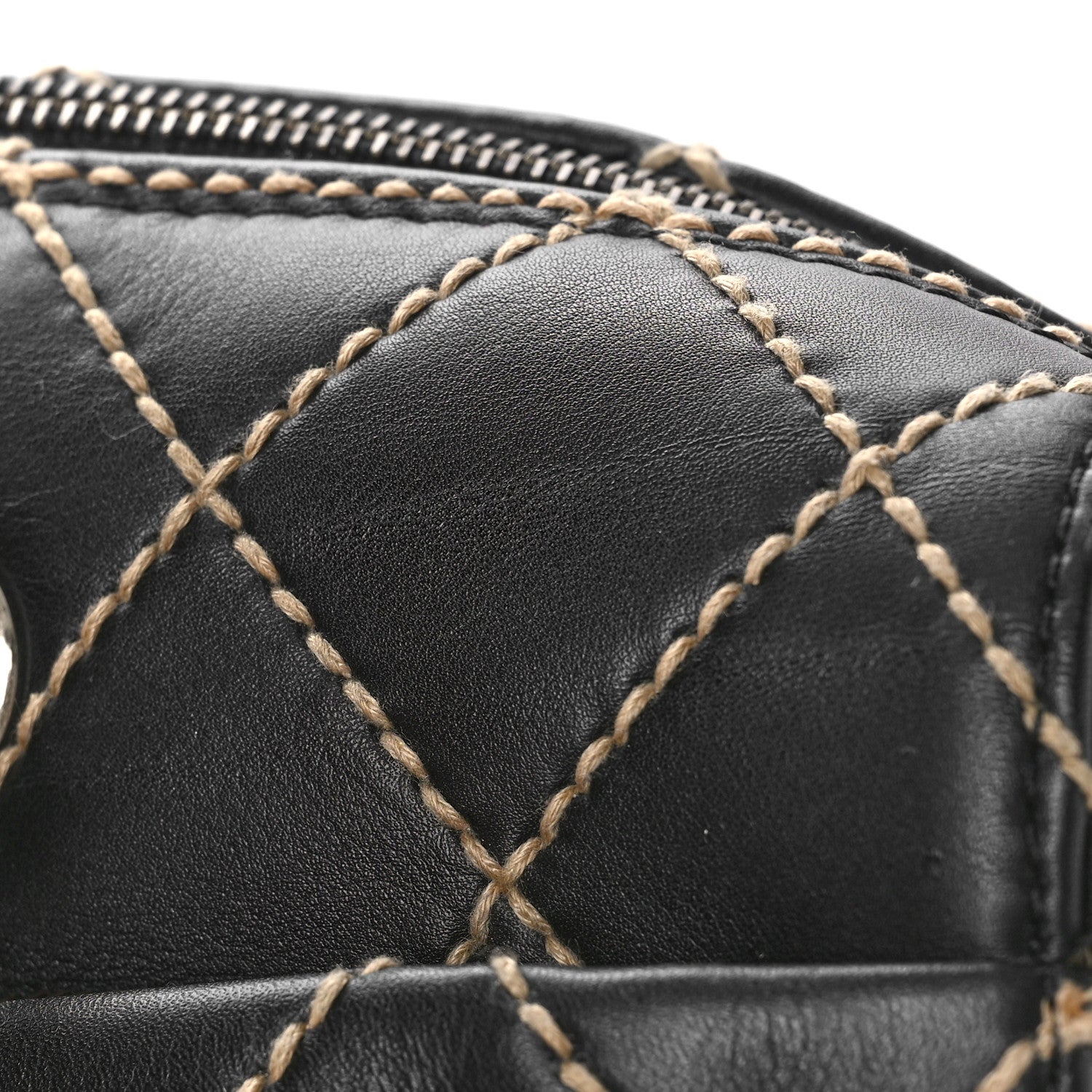 Chanel Calfskin Contrast Stitch Surpique Bowler Black 12 of 12