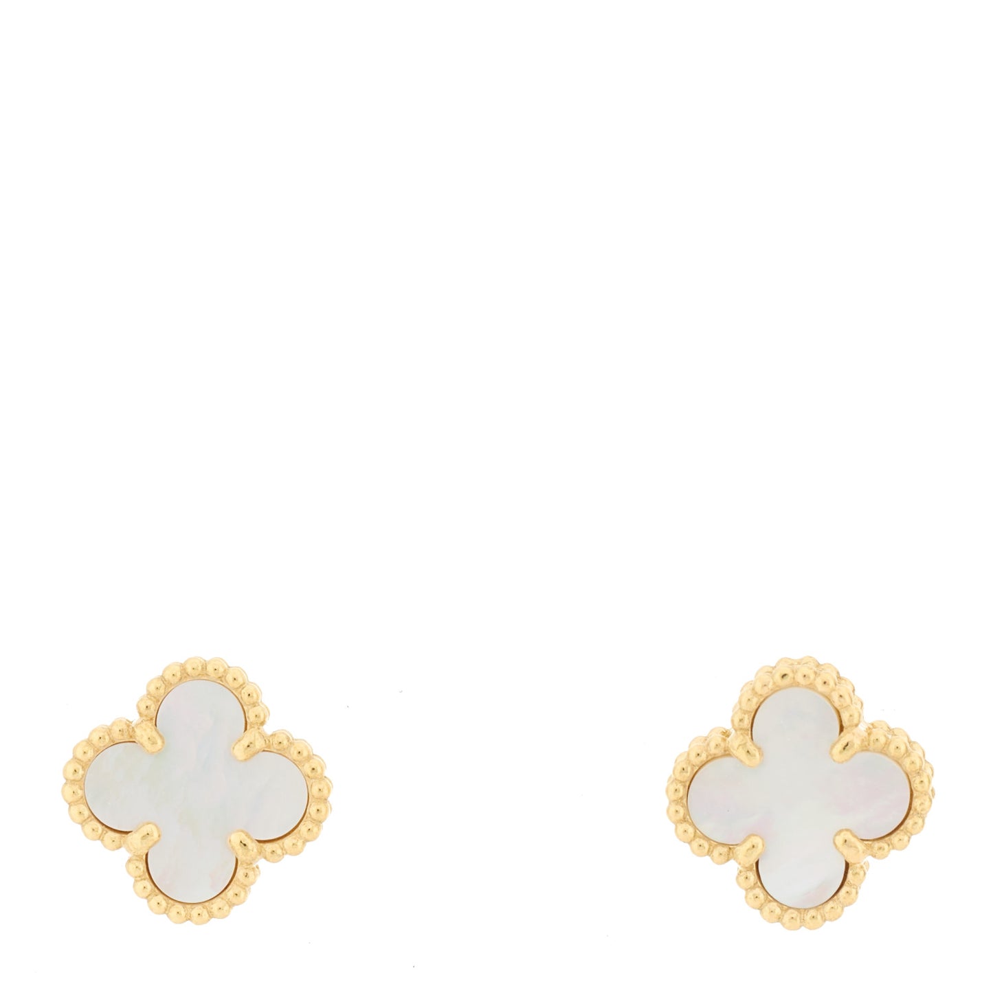 18K Yellow Gold Mother of Pearl Sweet Alhambra Earrings