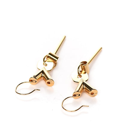 Louis Vuitton Brass Essential V Hoop Earrings Gold 4 of 5