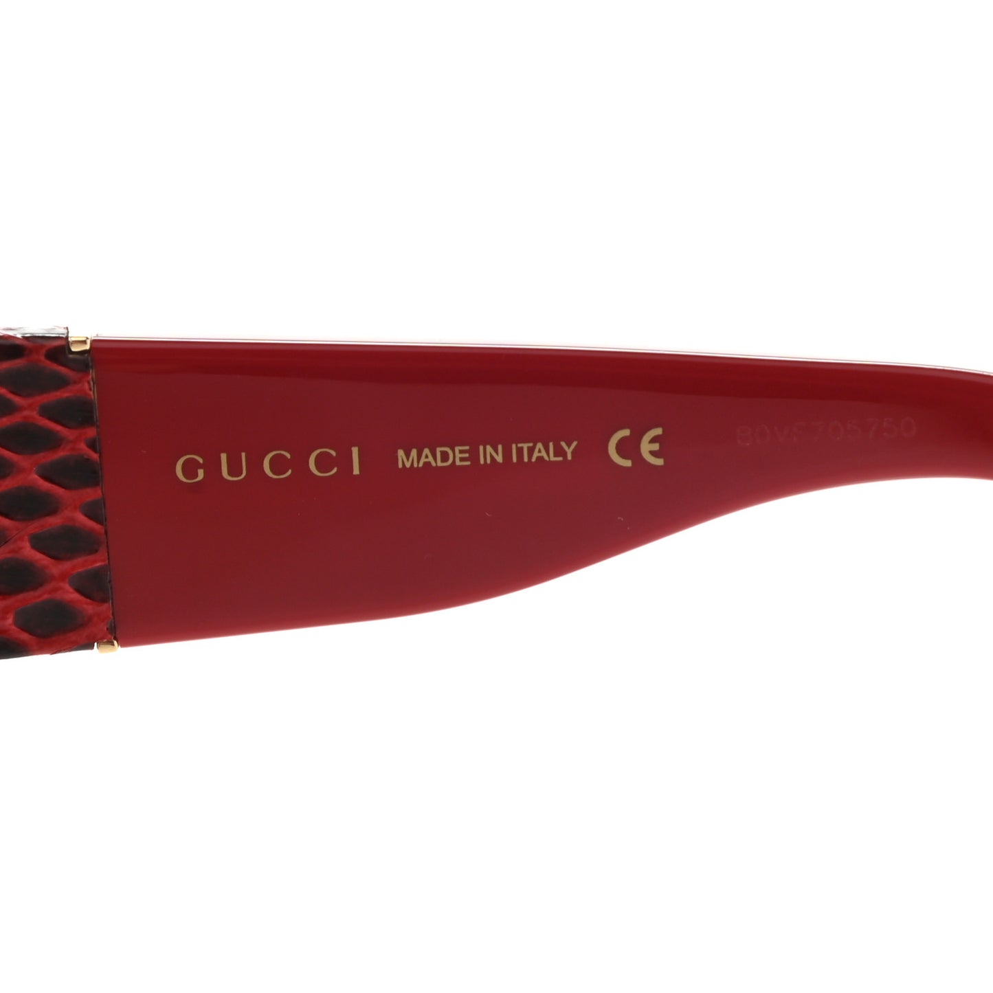 Snakeskin Acetate Square Sunglasses GG0484S Black Red