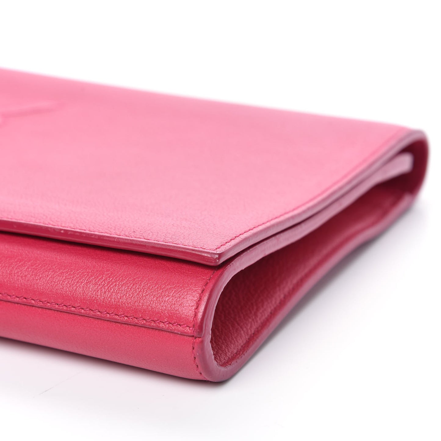 Calfskin Monogram Large Belle De Jour Clutch Lipstick Fuchsia