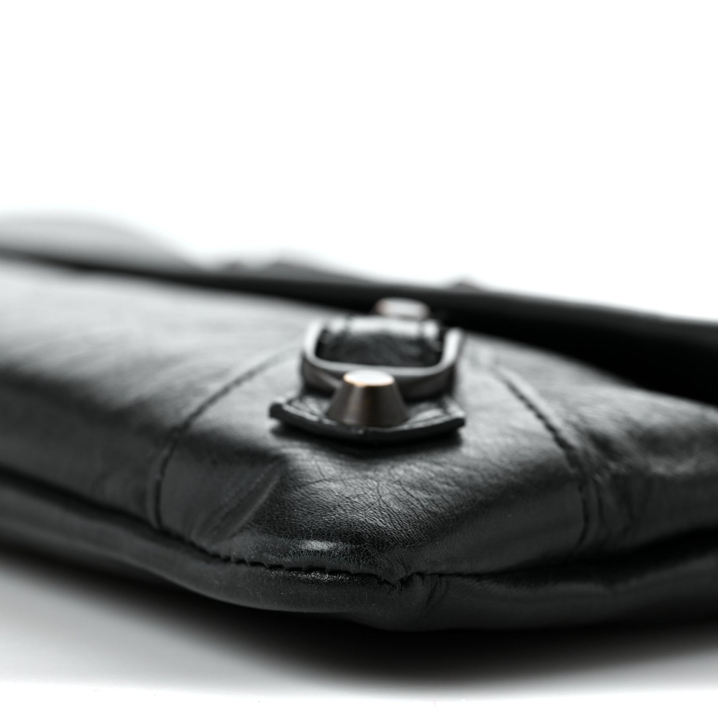 Agneau Classic Hardware Envelope Clutch Black